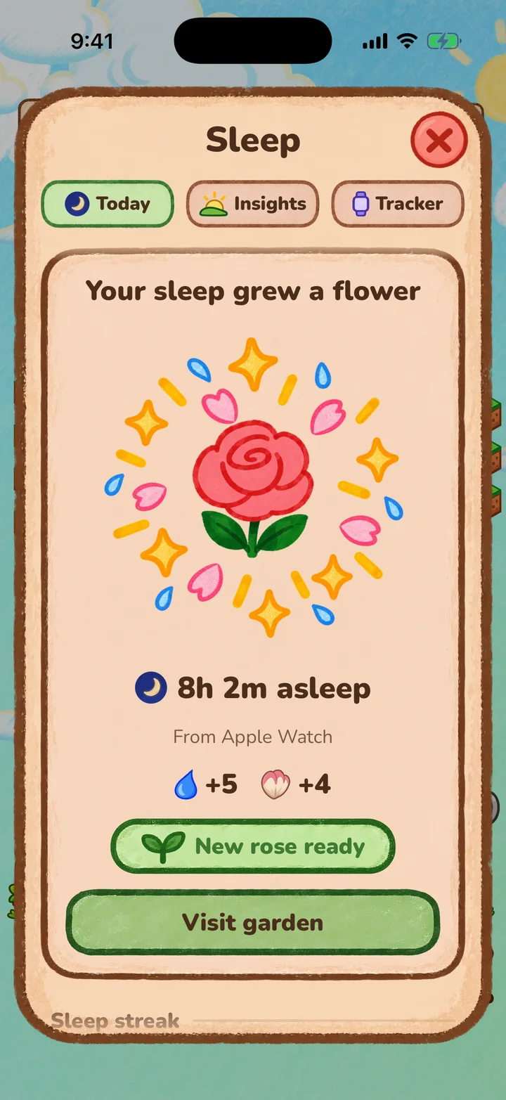 Last night's sleep grew a rose.